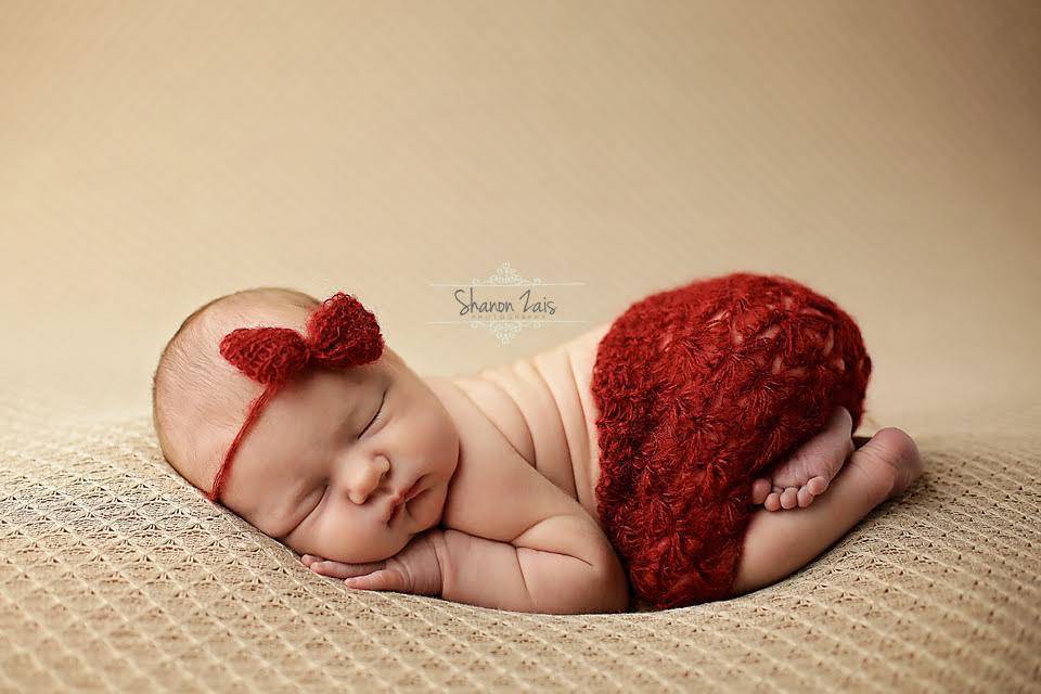 Burgundy Red Newborn Mohair Skirt and Headband Set - Beautiful Photo Props