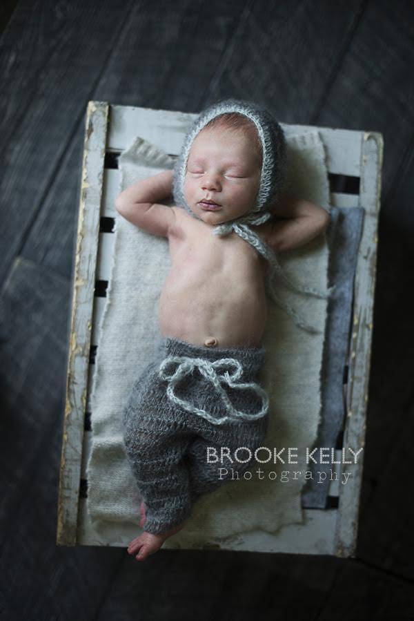 Pewter and Light Gray Two Toned Mohair Newborn Pants and Hat Set - Beautiful Photo Props