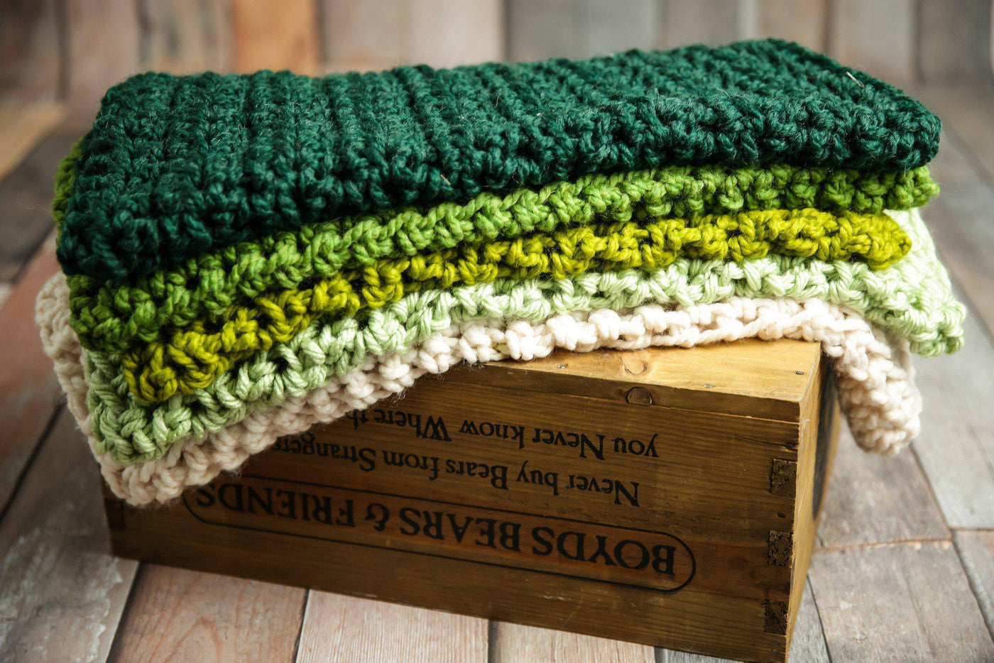 Sage Green Chunky Newborn Baby Blanket - Beautiful Photo Props