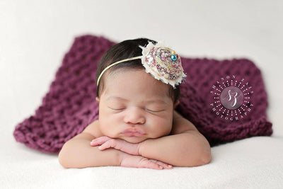 Plum Purple Newborn Baby Blanket - Beautiful Photo Props