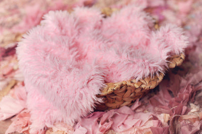 Pink Minkyak Faux Fur Photography Prop Rug - Beautiful Photo Props