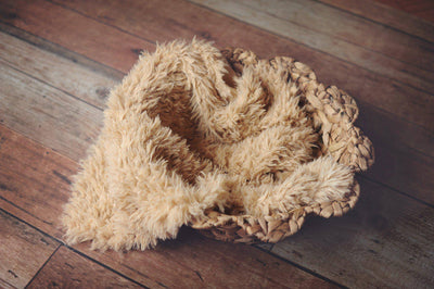 Tan Minkyak Faux Fur Photography Prop Rug - Beautiful Photo Props