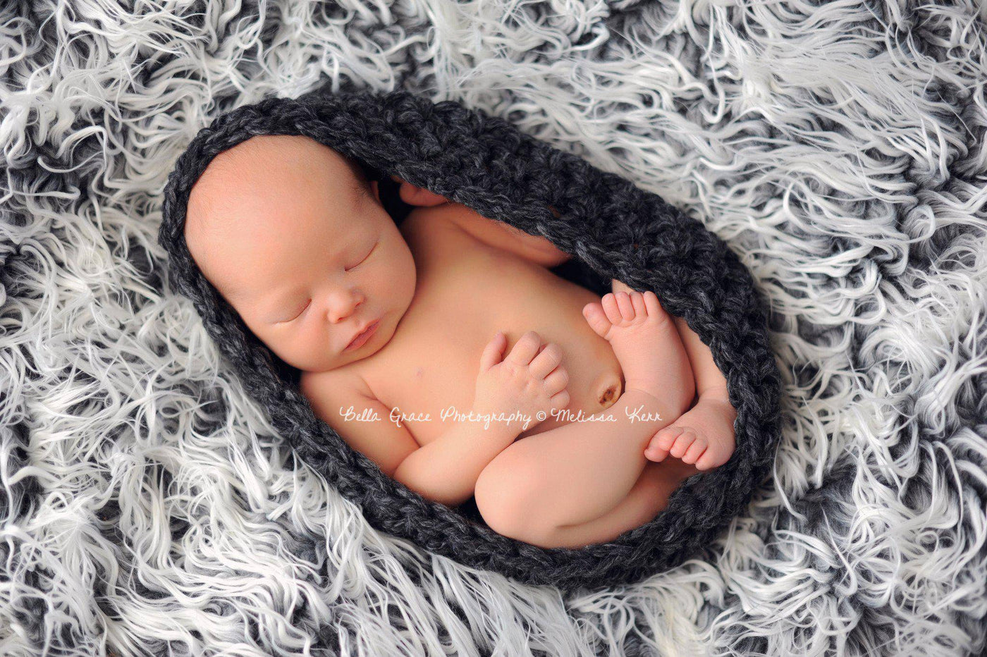 Chunky Baby Bowl Newborn Egg Charcoal Gray - Beautiful Photo Props