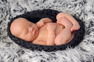 Chunky Baby Bowl Newborn Egg Charcoal Gray - Beautiful Photo Props