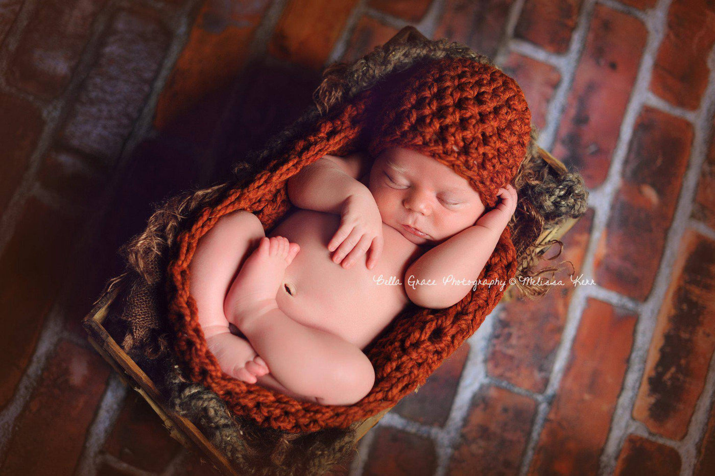 Spice Orange Baby Bowl And Hat Set - Beautiful Photo Props