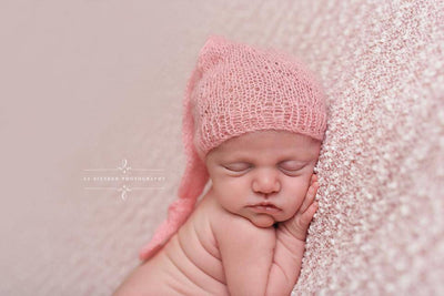 Pink Mohair Knot Hat and Shorts Set - Beautiful Photo Props