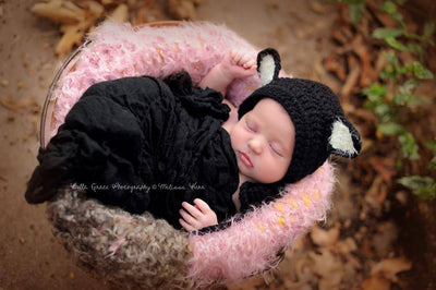 Baby Black Cat Newborn Hat - Beautiful Photo Props