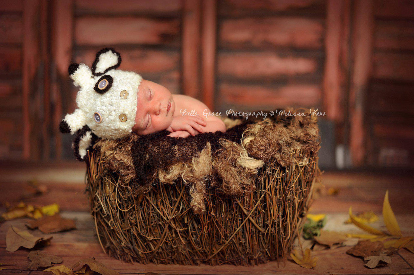Baby Cow Newborn Animal Hat - Beautiful Photo Props