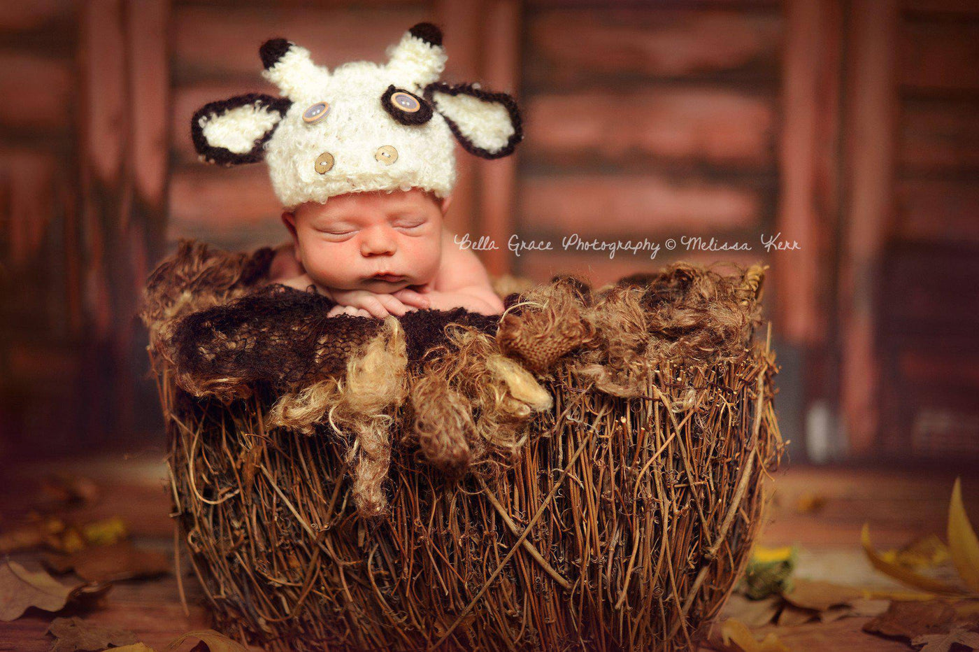 Baby Cow Newborn Animal Hat - Beautiful Photo Props