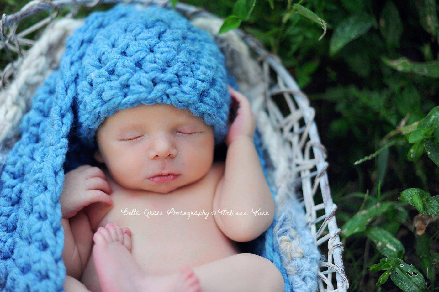 Sky Blue Baby Bowl And Hat Set - Beautiful Photo Props