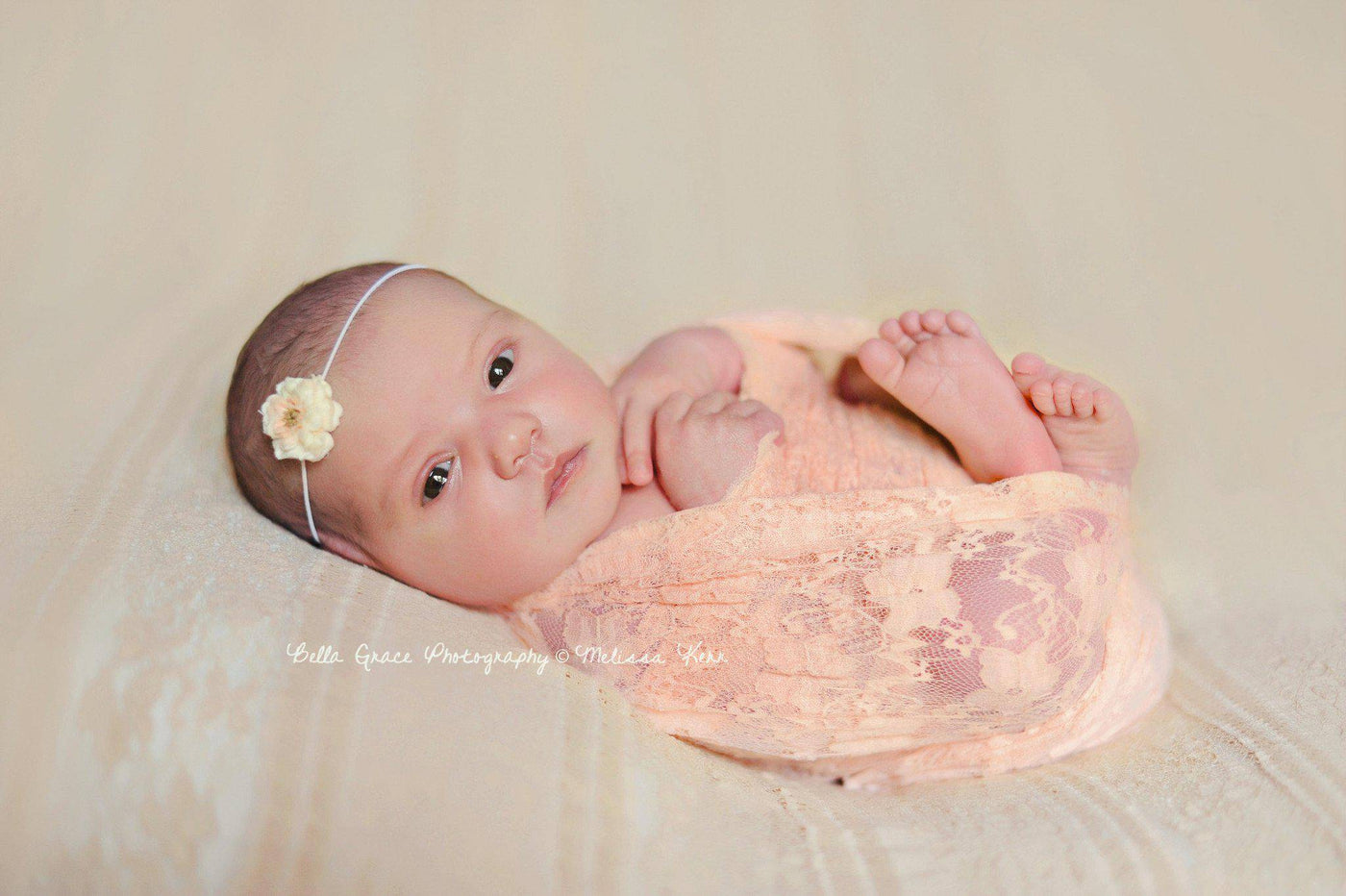 Stretch Lace Wrap in Light Peach - Beautiful Photo Props