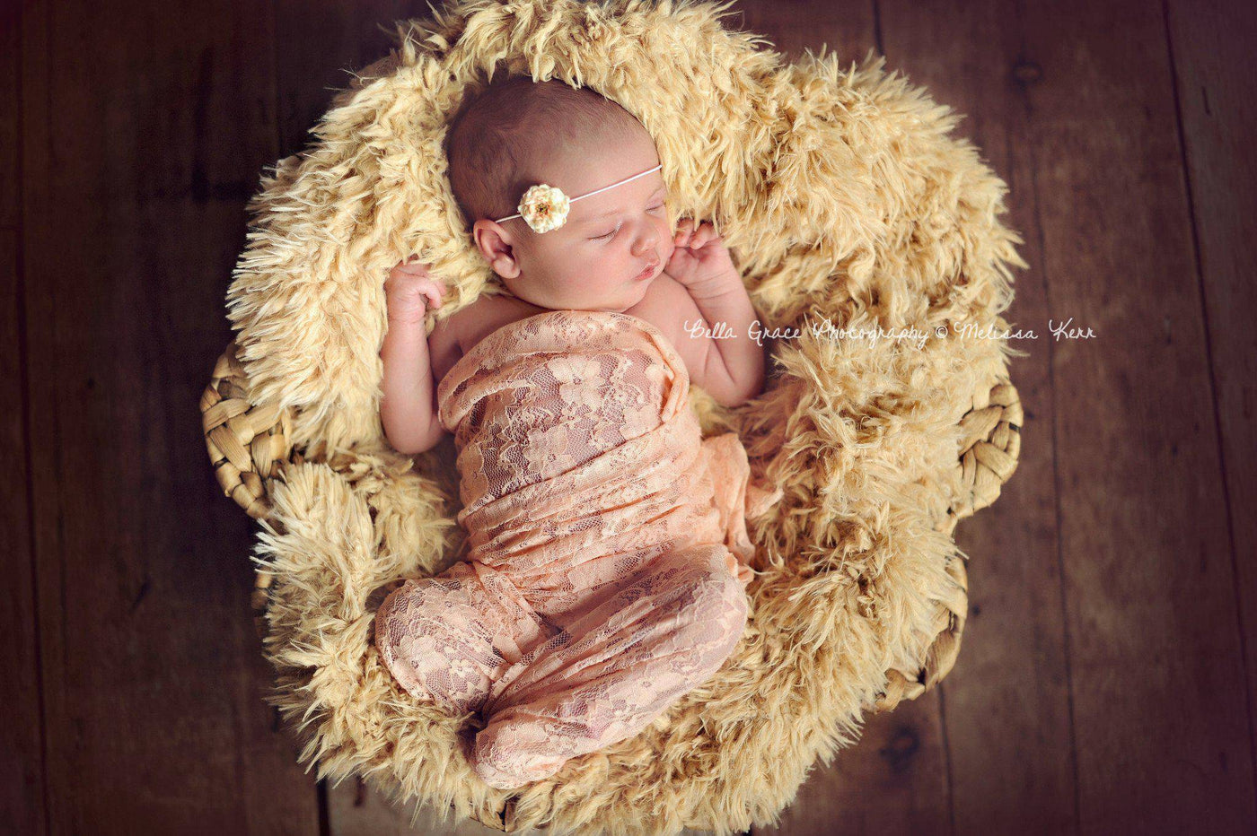 Stretch Lace Wrap in Light Peach - Beautiful Photo Props