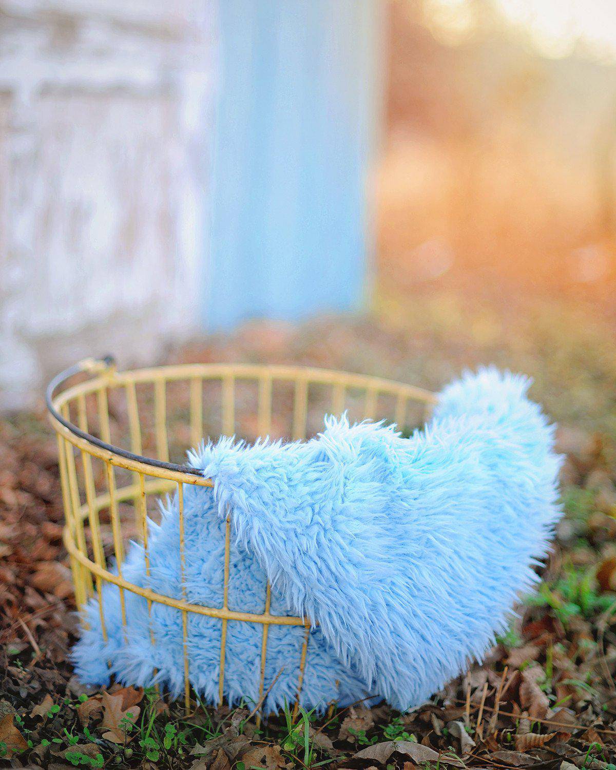 Baby Blue Minkyak Faux Fur Photography Prop Rug - Beautiful Photo Props