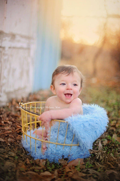 Baby Blue Minkyak Faux Fur Photography Prop Rug - Beautiful Photo Props