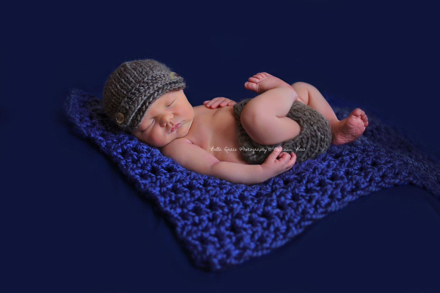 Cobalt Blue Baby Blanket - Beautiful Photo Props