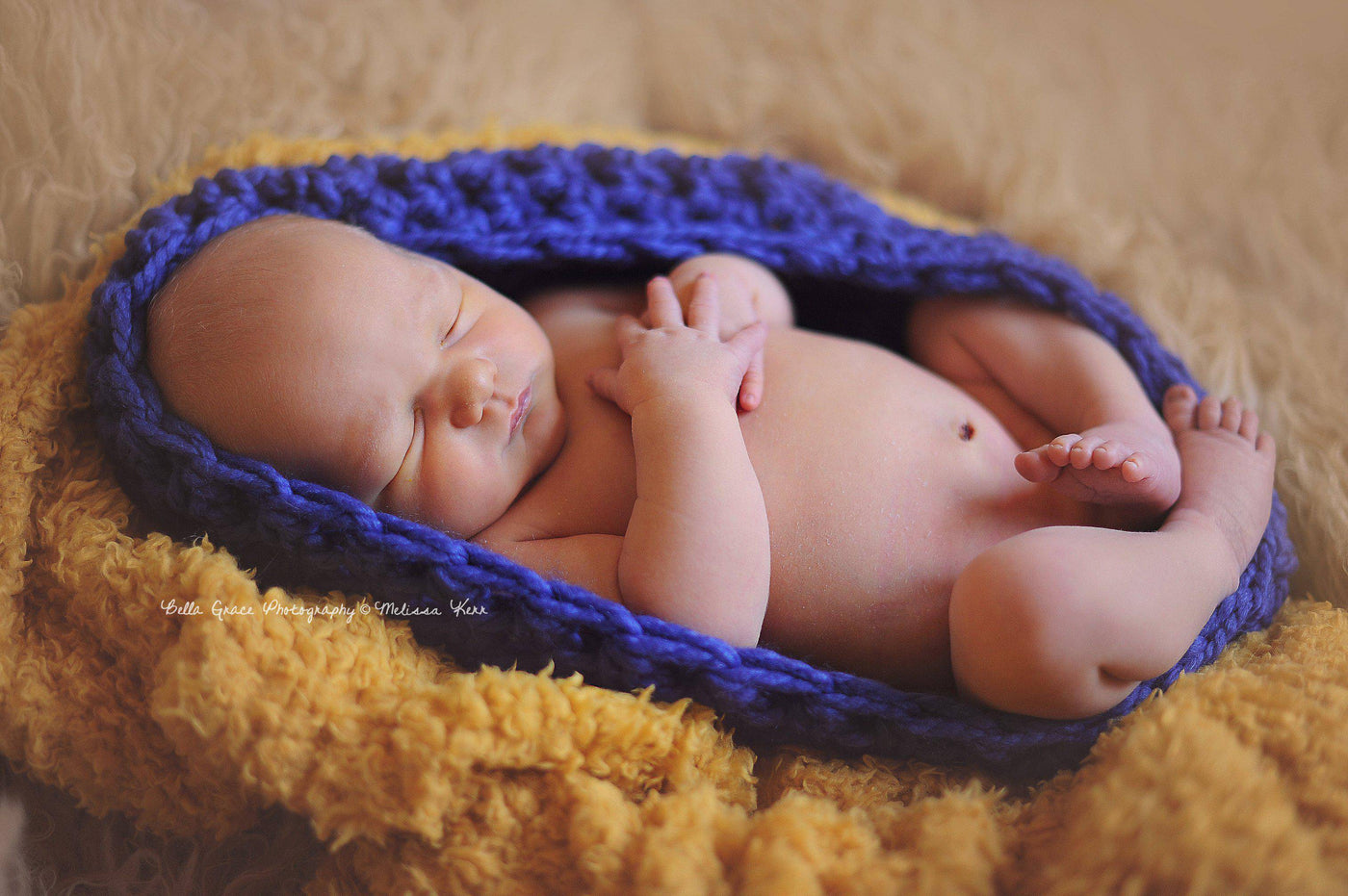 Cobalt Blue Chunky Baby Bowl - Beautiful Photo Props