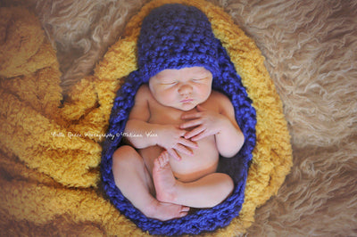 Cobalt Blue Baby Bowl And Hat Set - Beautiful Photo Props