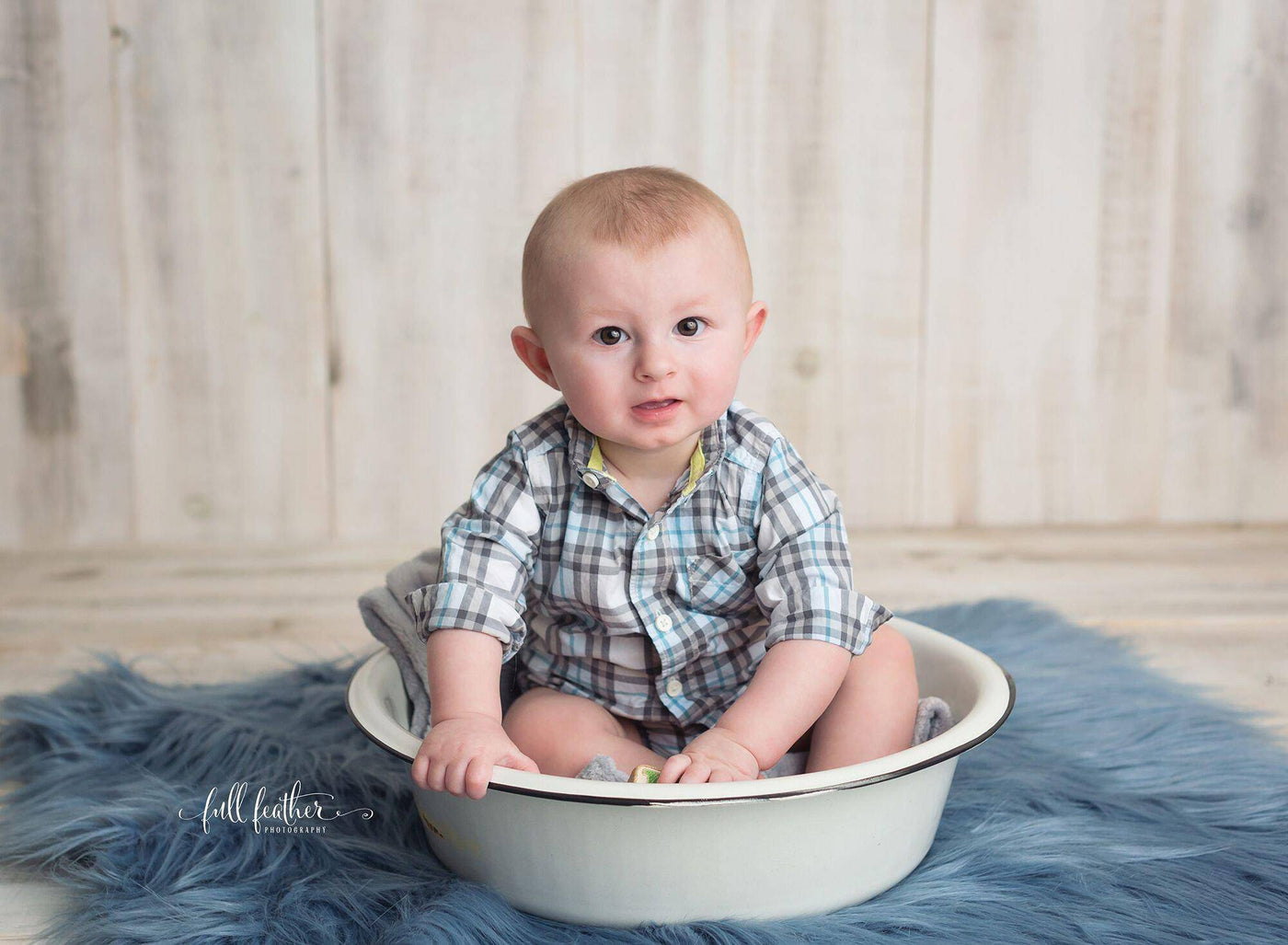 Denim Blue Mongolian Faux Fur Photography Prop Rug Newborn Baby - Beautiful Photo Props