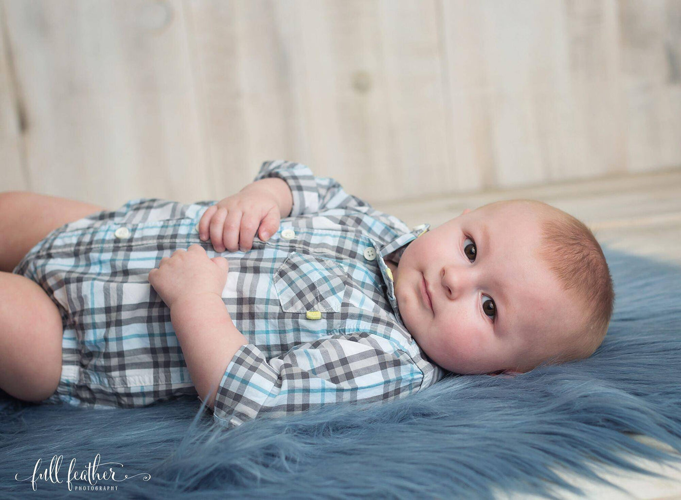 Denim Blue Mongolian Faux Fur Photography Prop Rug Newborn Baby - Beautiful Photo Props