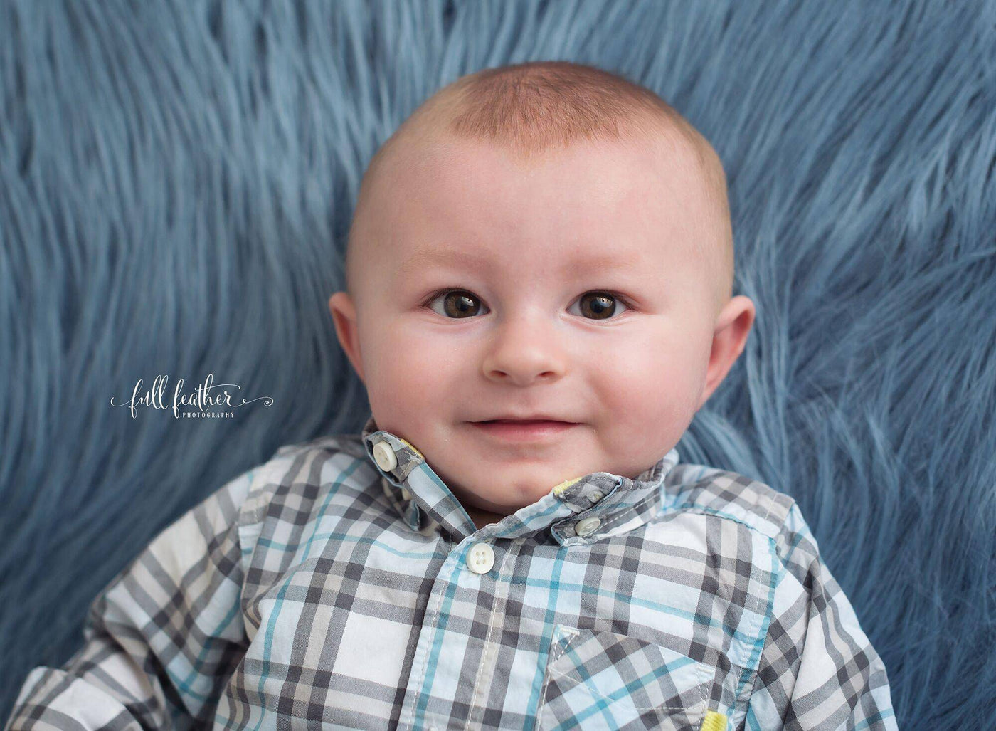 Denim Blue Mongolian Faux Fur Photography Prop Rug Newborn Baby - Beautiful Photo Props