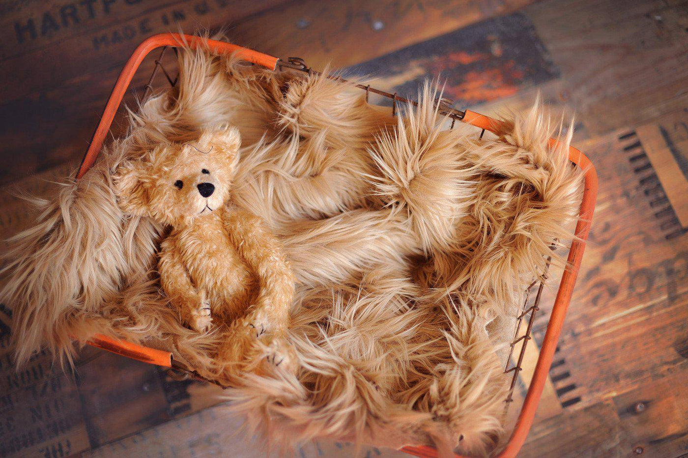 Light Brown Mongolian Faux Fur Rug Photography Prop Newborn Baby - Beautiful Photo Props