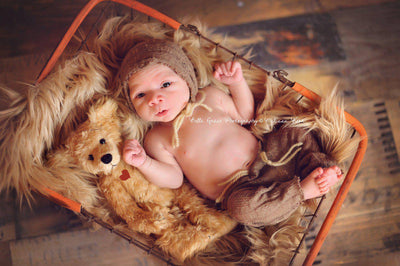 Light Brown Mongolian Faux Fur Rug Photography Prop Newborn Baby - Beautiful Photo Props
