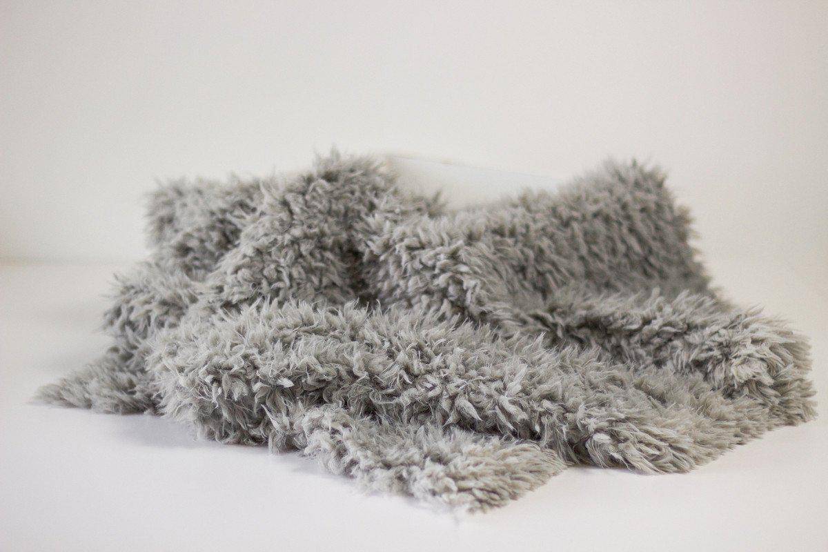 Gray Minkyak Faux Fur Photography Prop Rug - Beautiful Photo Props