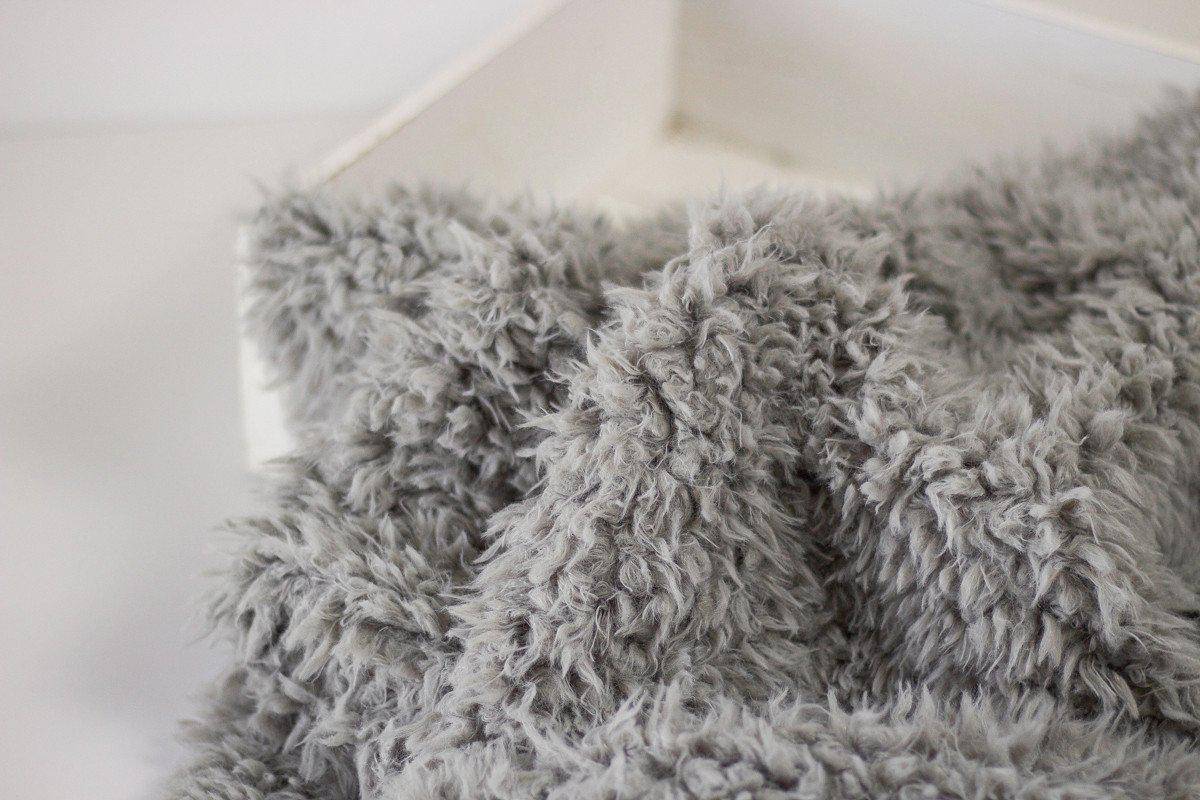 Gray Minkyak Faux Fur Photography Prop Rug - Beautiful Photo Props