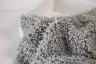 Gray Minkyak Faux Fur Photography Prop Rug - Beautiful Photo Props