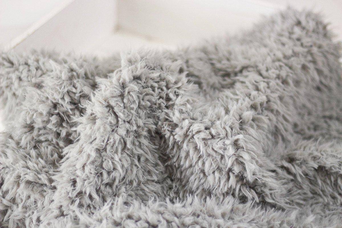 Gray Minkyak Faux Fur Photography Prop Rug - Beautiful Photo Props