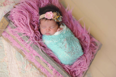 Rose Pink Faux Flokati Alpaca Fur Rug Newborn Photography Prop - Beautiful Photo Props