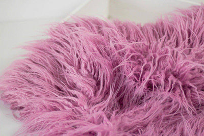 Rose Pink Faux Flokati Alpaca Fur Rug Newborn Photography Prop - Beautiful Photo Props