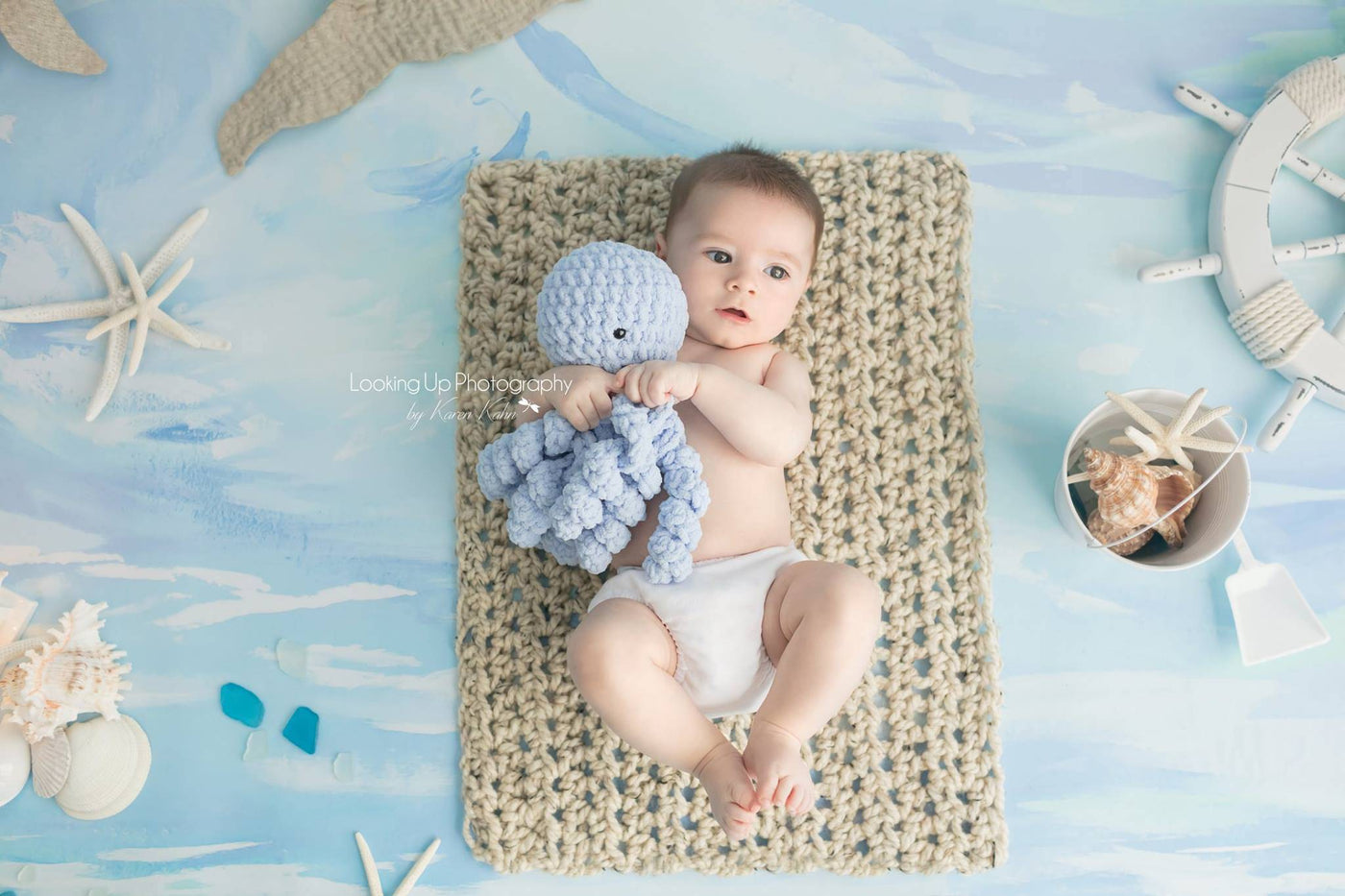 Newborn Linen Colored Baby Blanket - Beautiful Photo Props