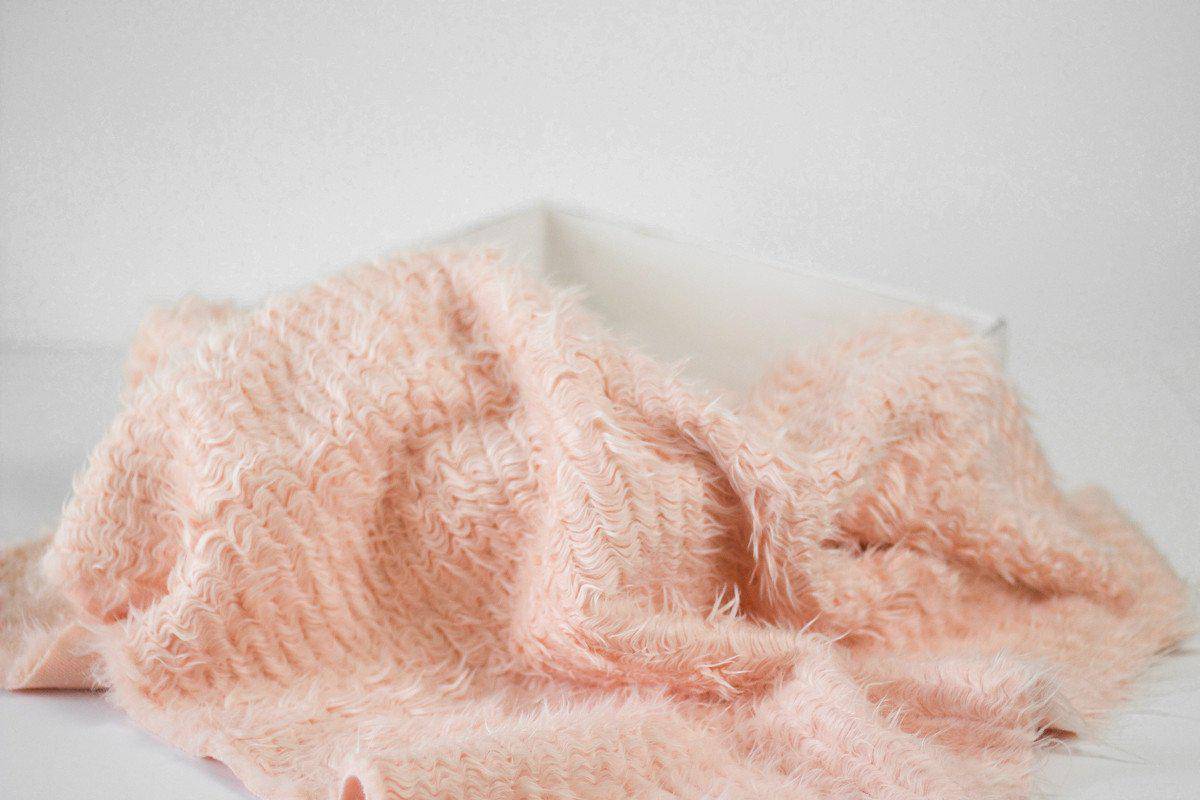 Peach Blossom Mongolian Faux Fur Photography Prop Rug - Beautiful Photo Props