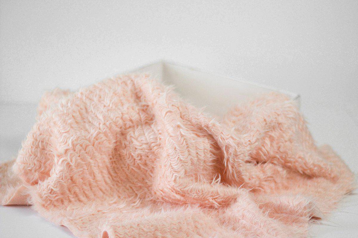Peach Blossom Mongolian Faux Fur Photography Prop Rug - Beautiful Photo Props