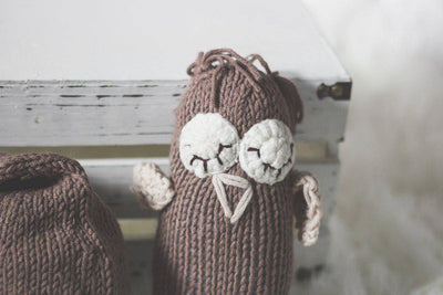 SET Brown Newborn Pixie Elf Hat and Stuffed Plush Owl - Beautiful Photo Props