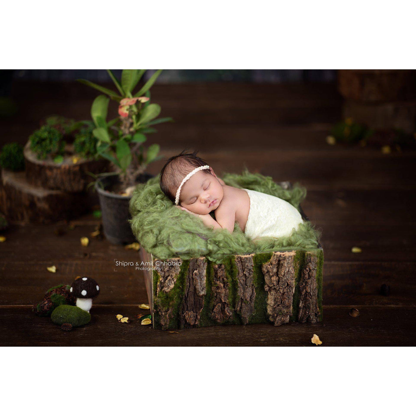 Green Newborn Fluff Cloud Basket Filler Nest Stuffer - Beautiful Photo Props