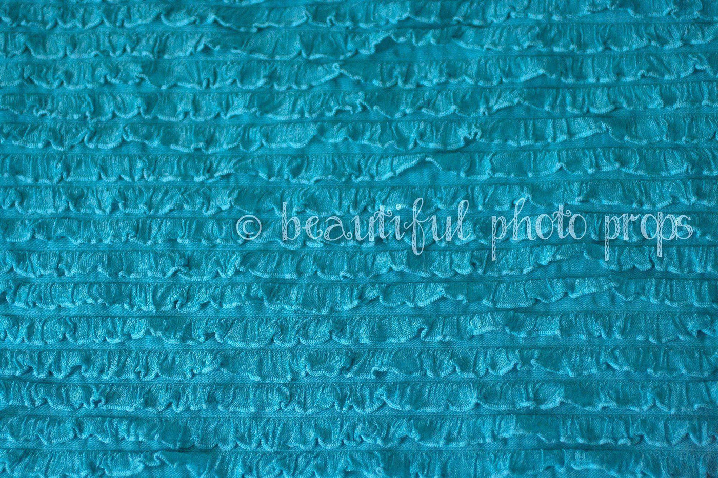 SALE Ruffle Stretch Knit Wrap in Aqua Blue 50X7 - Beautiful Photo Props