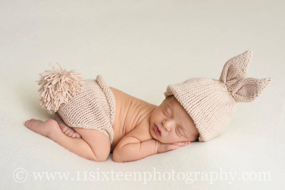 Beige Bunny Hat Diaper Cover Set Newborn Baby - Beautiful Photo Props