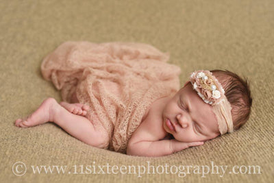 Whisper Knit Newborn Baby Wrap in Beige - Beautiful Photo Props