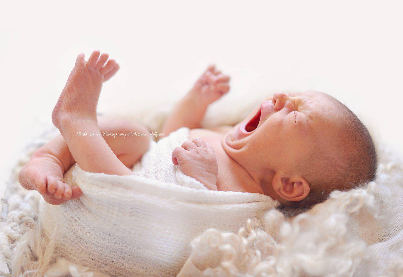 White Cloud Woven Fabric Newborn Wrap - Beautiful Photo Props