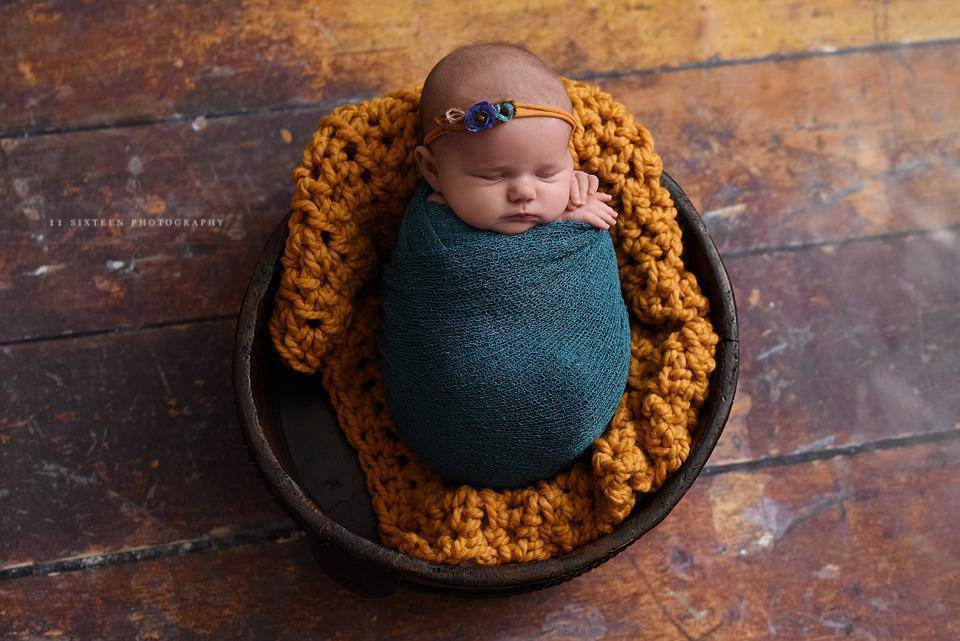 Chunky Mustard Yellow Newborn Baby Blanket - Beautiful Photo Props