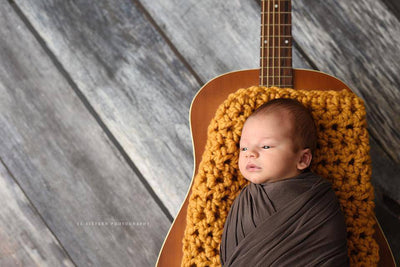 Chunky Mustard Yellow Newborn Baby Blanket - Beautiful Photo Props