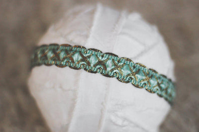 Aqua Blue Green Victorian Halo Headband - Beautiful Photo Props