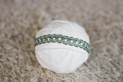 Aqua Blue Green Victorian Halo Headband - Beautiful Photo Props