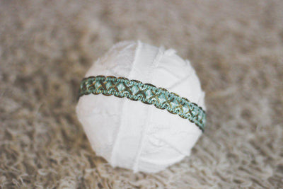 Aqua Blue Green Victorian Halo Headband - Beautiful Photo Props