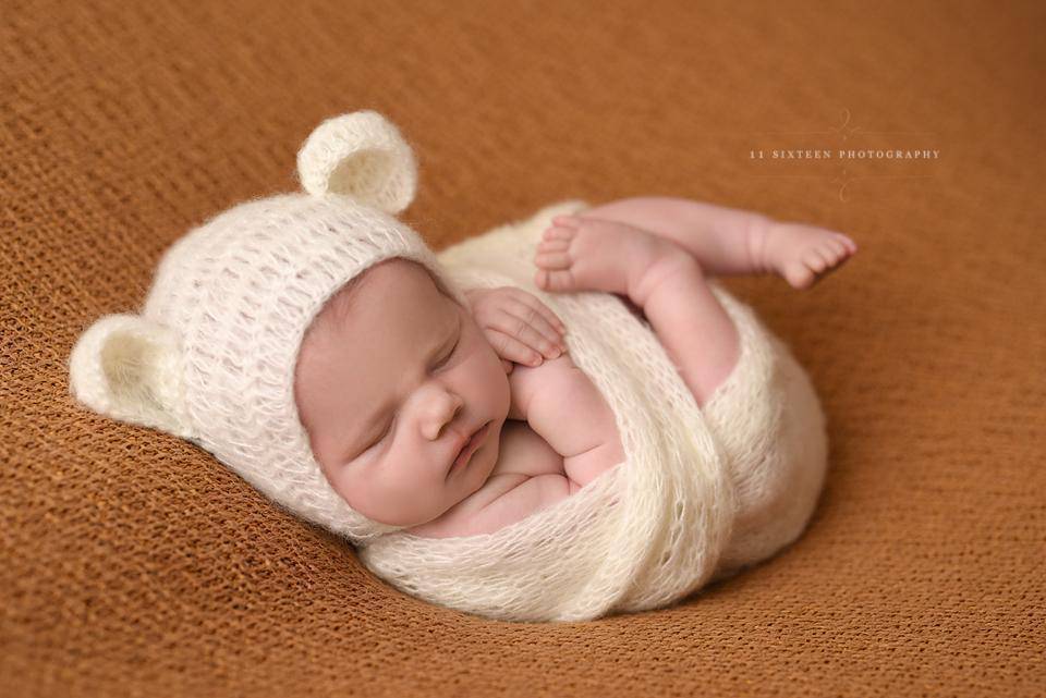 Cream Teddy Bear Mohair Baby Hat - Beautiful Photo Props