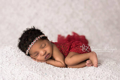 Red Fishnet Fabric Lace Baby Wrap - Beautiful Photo Props