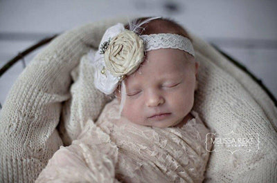 Stretch Lace Baby Wrap in Linen - Beautiful Photo Props