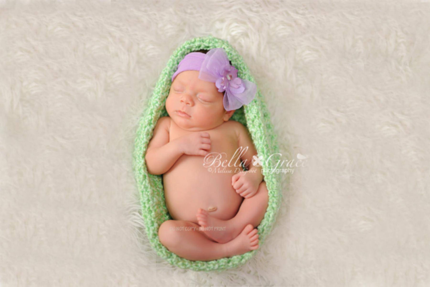 Spring Green Baby Bowl Newborn Egg - Beautiful Photo Props